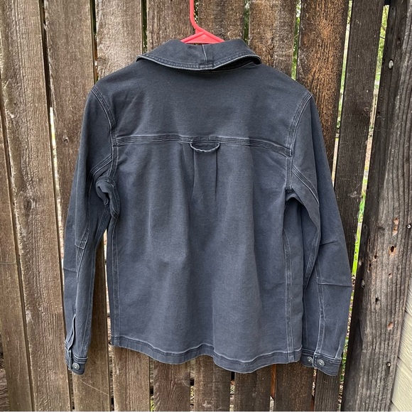 Duluth Trading Company Wm’s Fire Hose Ltd. Denim Shirt Jacket Faded Black Sz XS - Picture 7 of 12